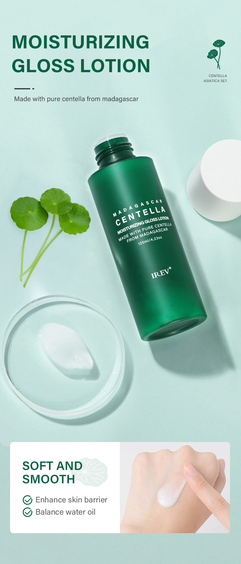 Private Label Skin Repair Centella Skin Care Kit Soothes Acne Face Care Centella Asiatica Extract Natural Facial Skin Care Set